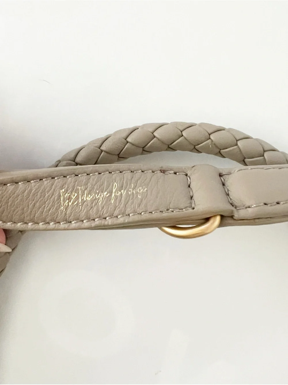Ferdinando Braided Leather Dog Collar in Lazy Taupe by 2.8 Design for Dogs